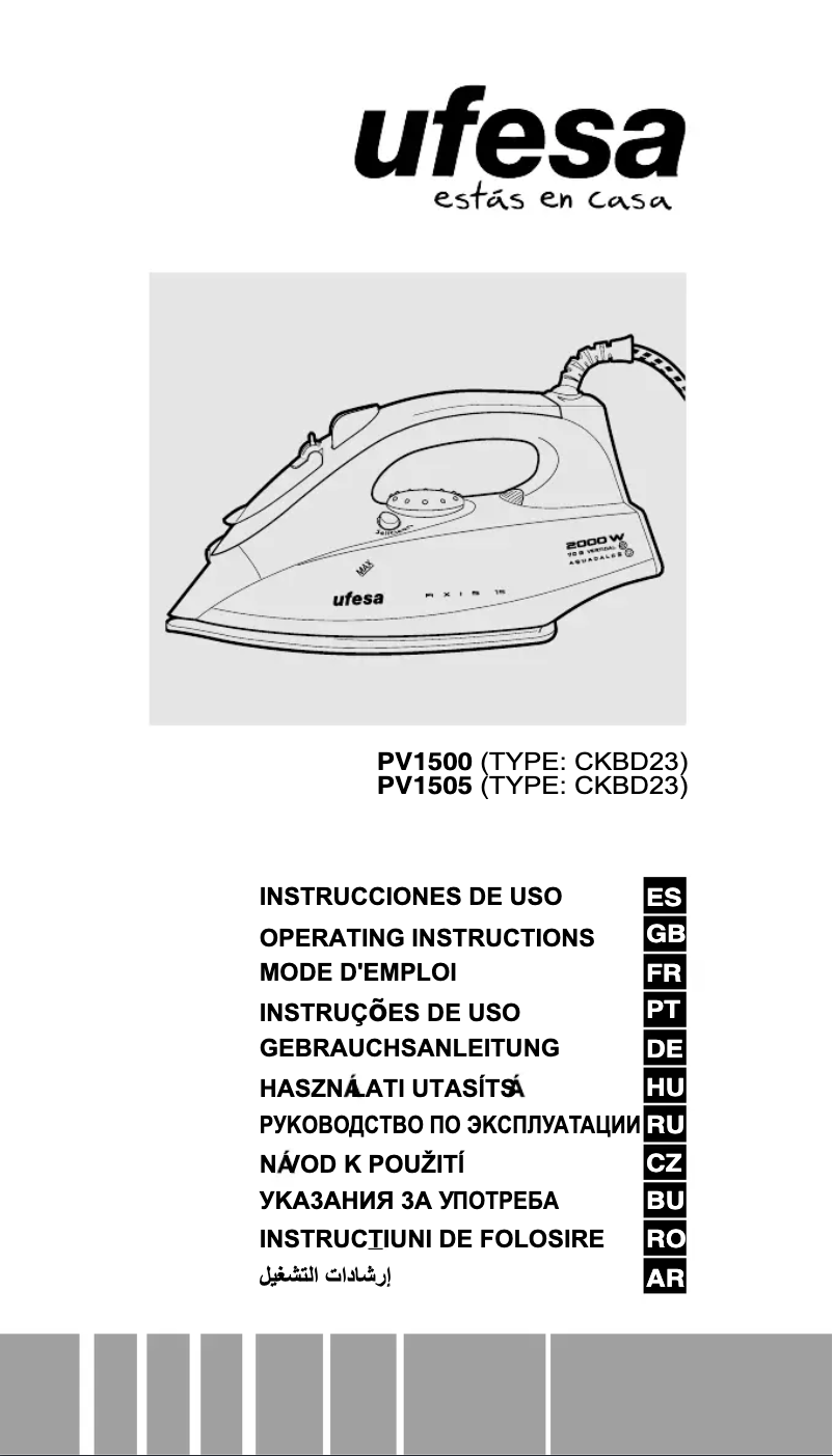 Imagen de la primera página del manual del dispositivo PV1500