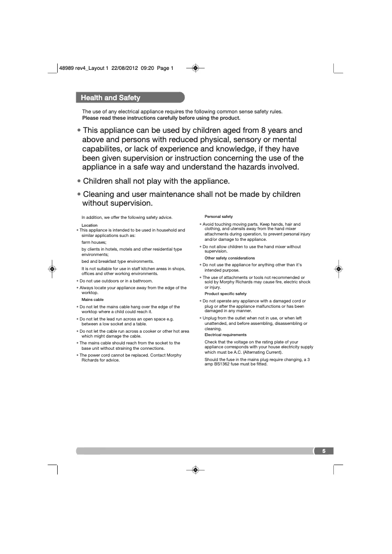 Imagen de la primera página del manual del dispositivo 48898