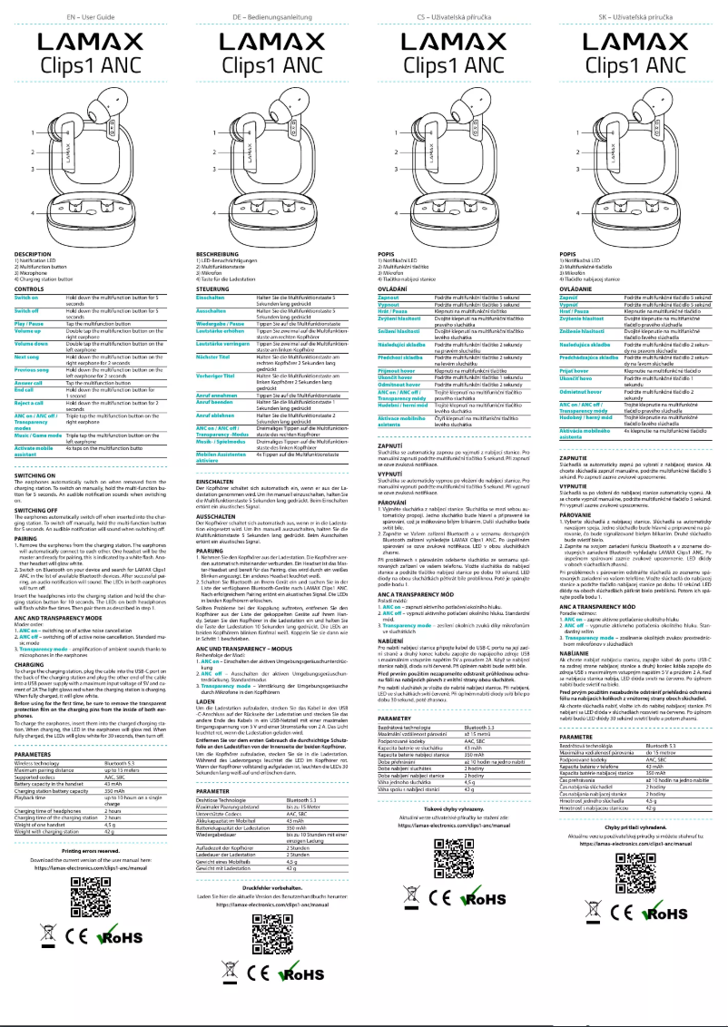 Página 1 del manual Manual de usuario Lamax Clips1 ANC