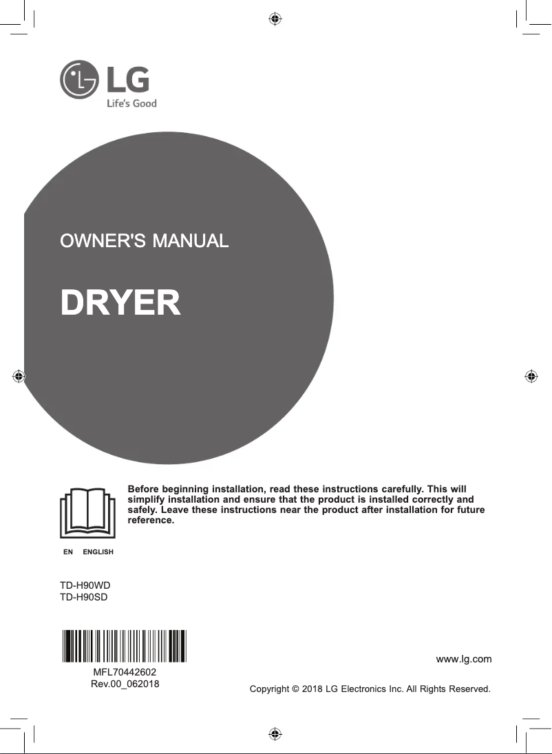 Página nº 1 - Manual de usuario LG TD-H90WD
