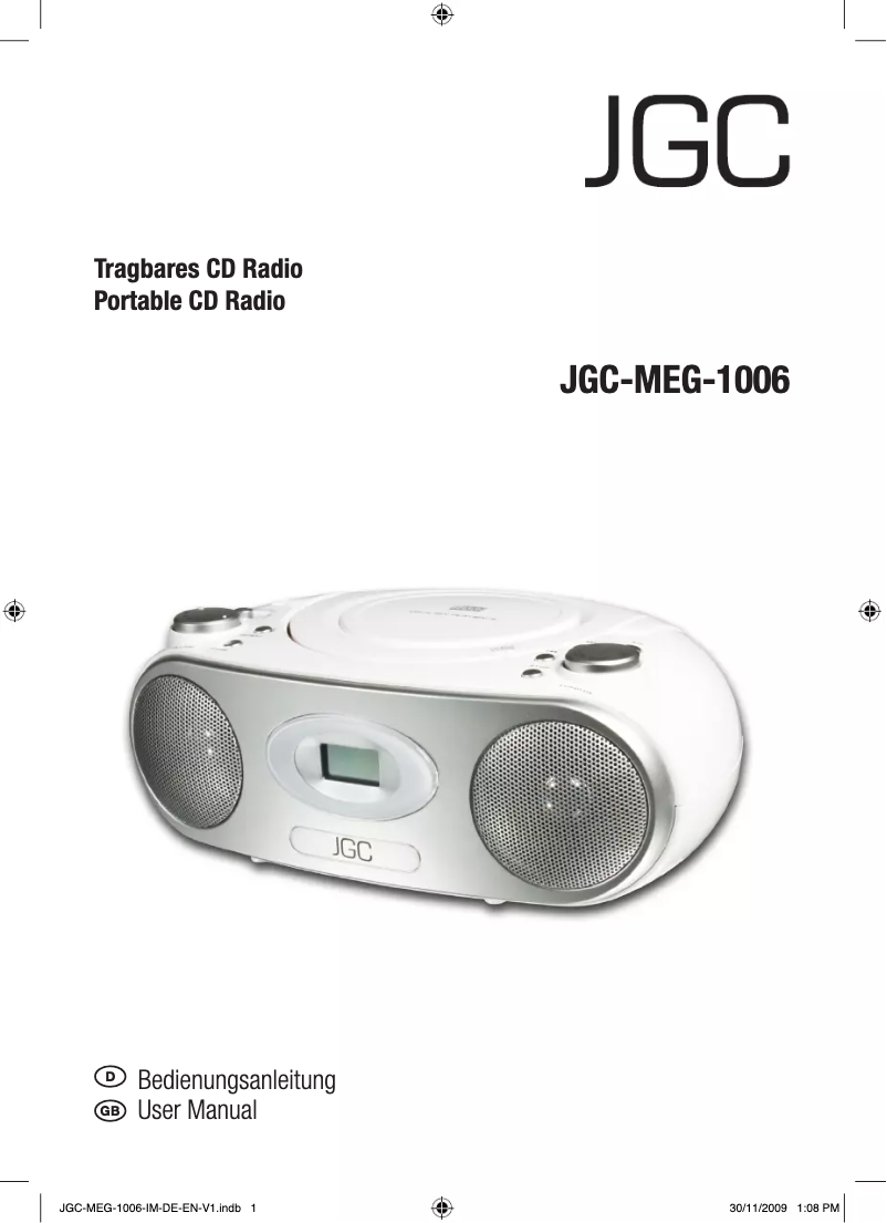 Página 1 del manual Manual de usuario JGC MEG-1006