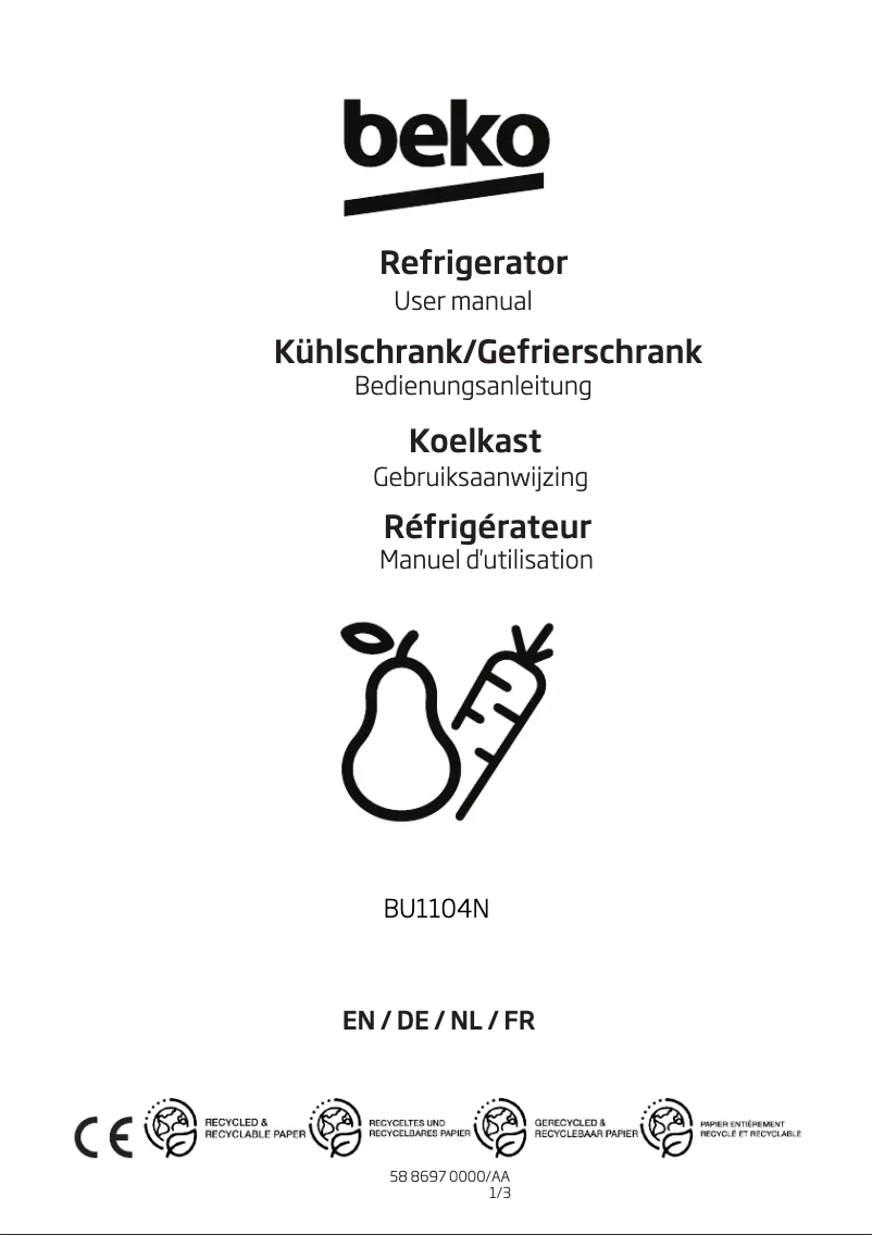 Imagen de la primera página del manual del dispositivo BU1104N