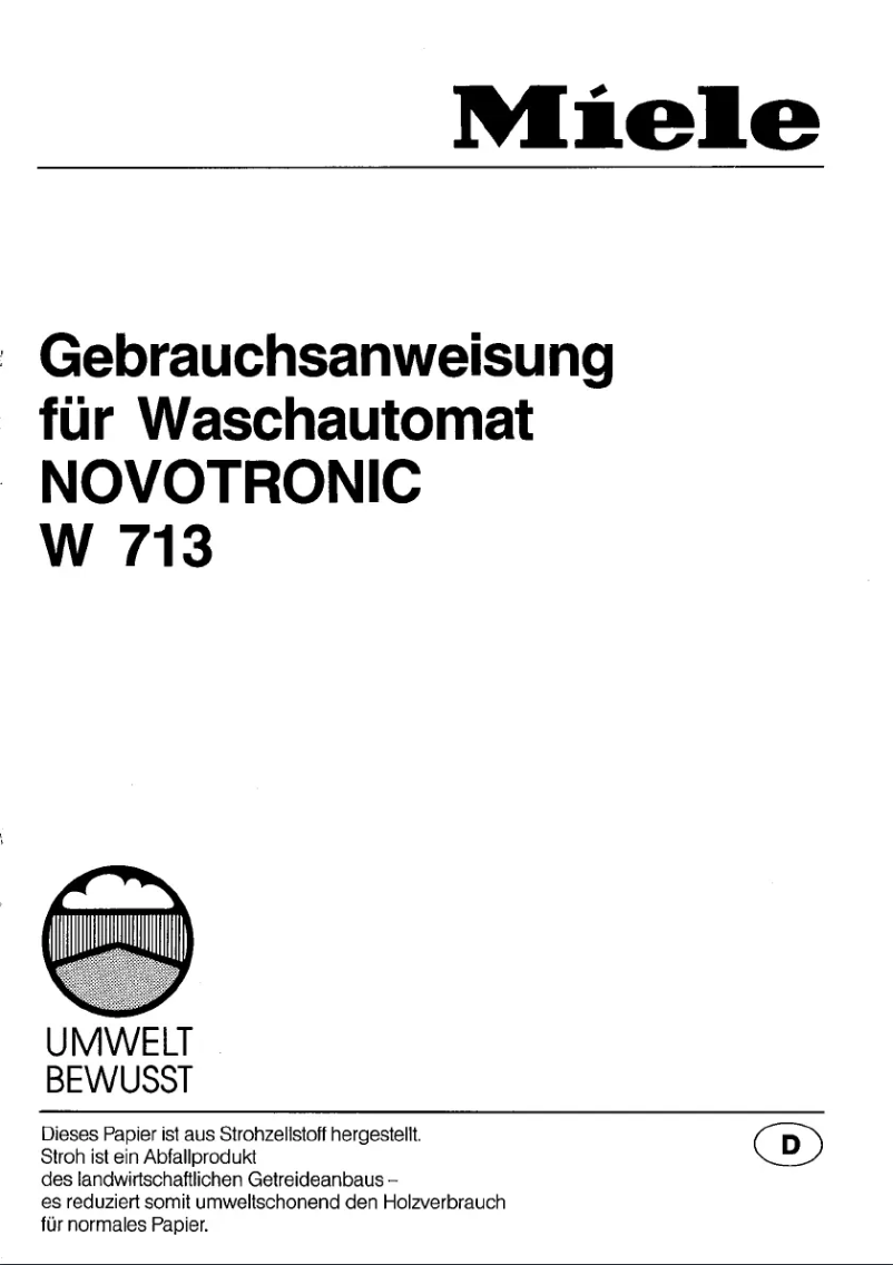 Imagen de la primera página del manual del dispositivo Novotronic W 713