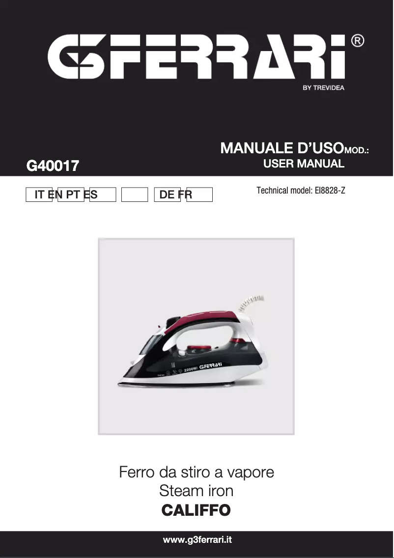 Página 1 del manual Manual de usuario G3 Ferrari Califfo G40017