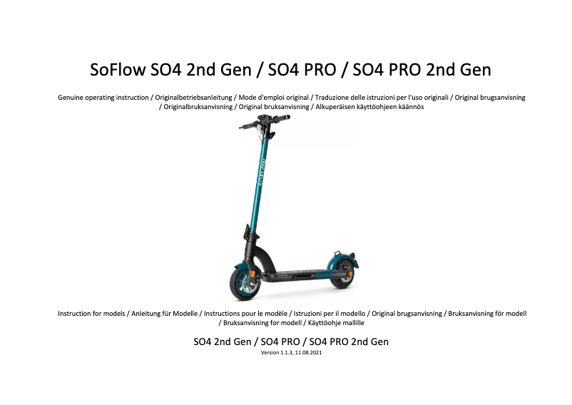 Imagen de la primera página del manual del dispositivo SO4 Pro 2nd Gen