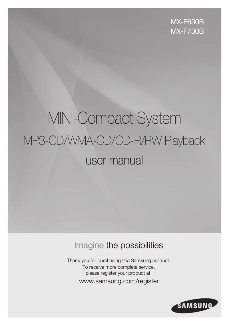 Página 1 del manual Manual de usuario Samsung MX-F630B