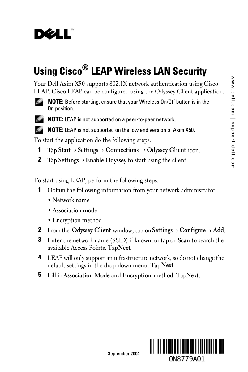 Imagen de la primera página del manual del dispositivo Axim X50