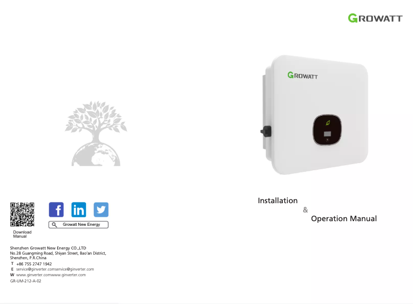 Página 1 del manual Manual de usuario Growatt MOD 4000TL3-X