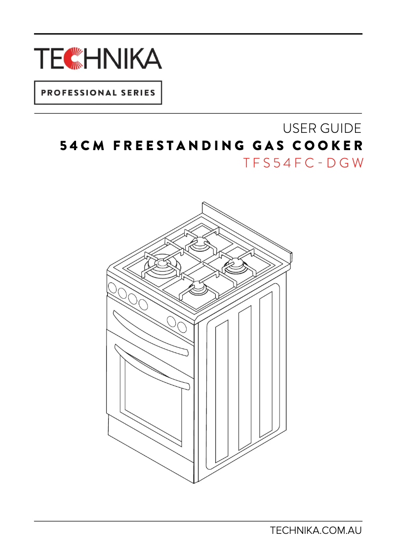 Imagen de la primera página del manual del dispositivo TFS54FC-DGW