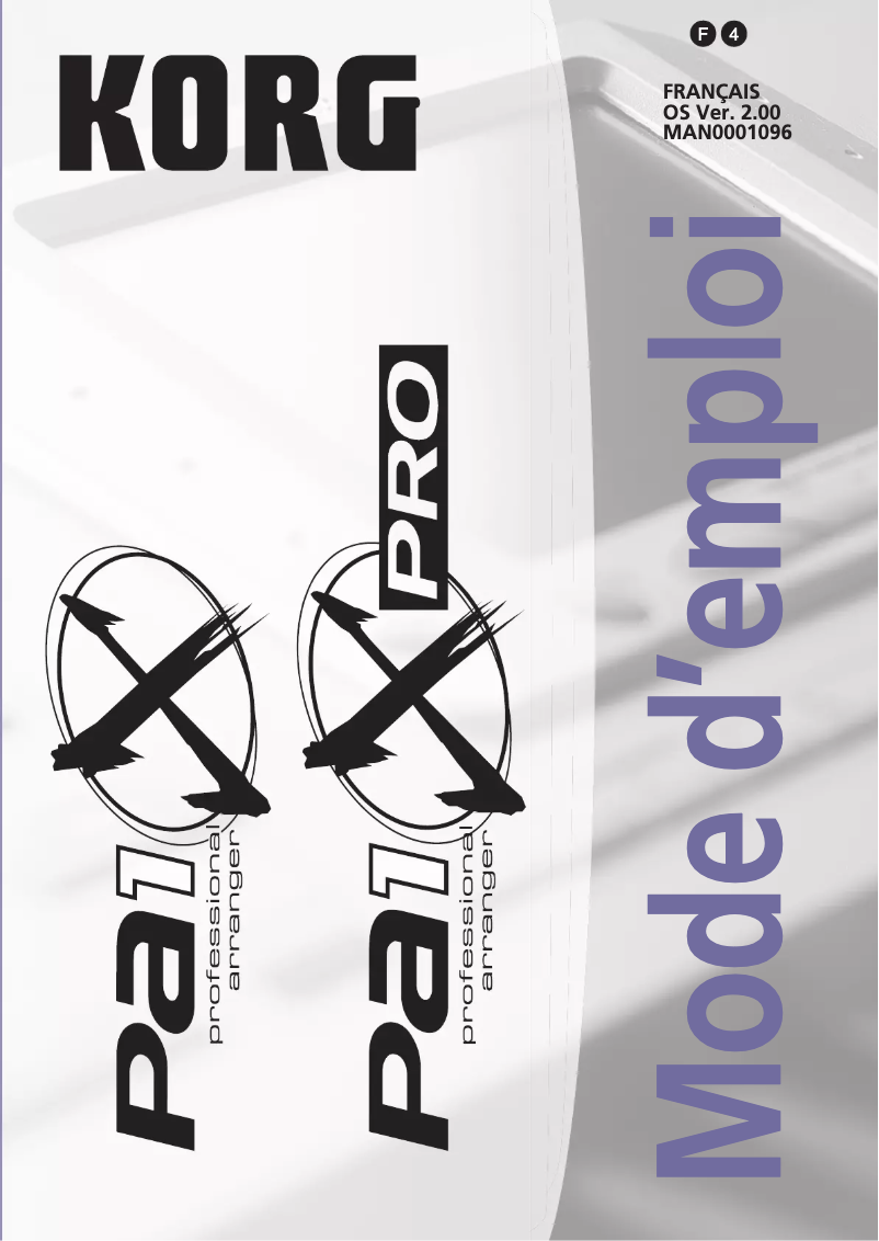 Página 1 del manual Manual de usuario Korg Pa1X Pro