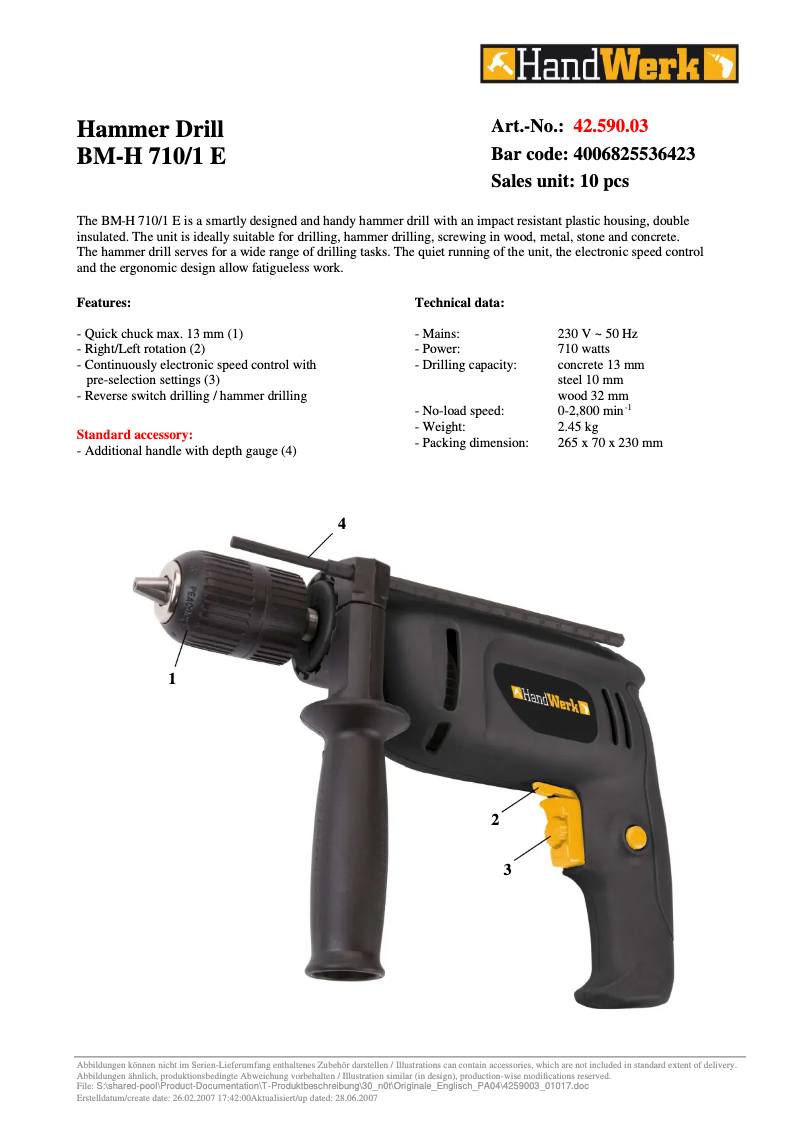 Imagen de la primera página del manual del dispositivo BM-H 710/1 E