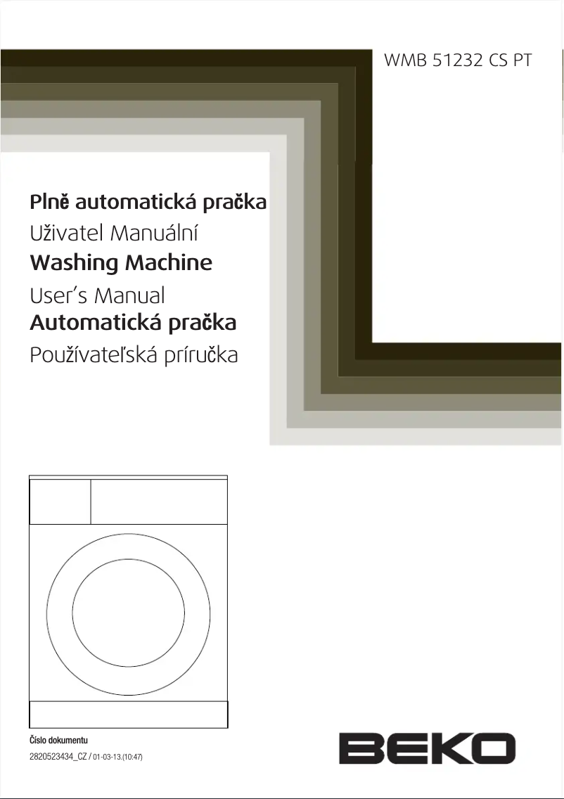 Página 1 del manual Manual de usuario Beko WMB 51032 CS PT