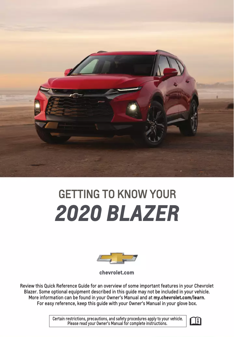 Página 1 del manual Guía de inicio rápido Chevrolet Blazer (2020)