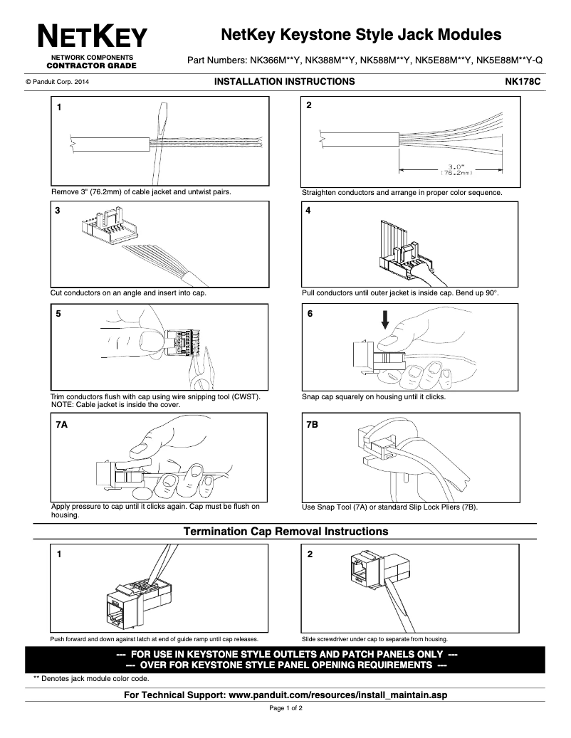 Página nº 1 - Manual de usuario Panduit NK5E88MBUY