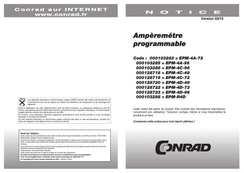 Imagen de la primera página del manual del dispositivo EPM-4C-96