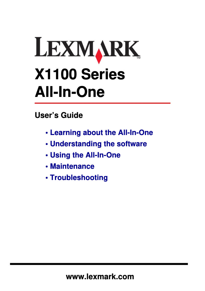 Página nº 1 - Manual de usuario Lexmark X1155