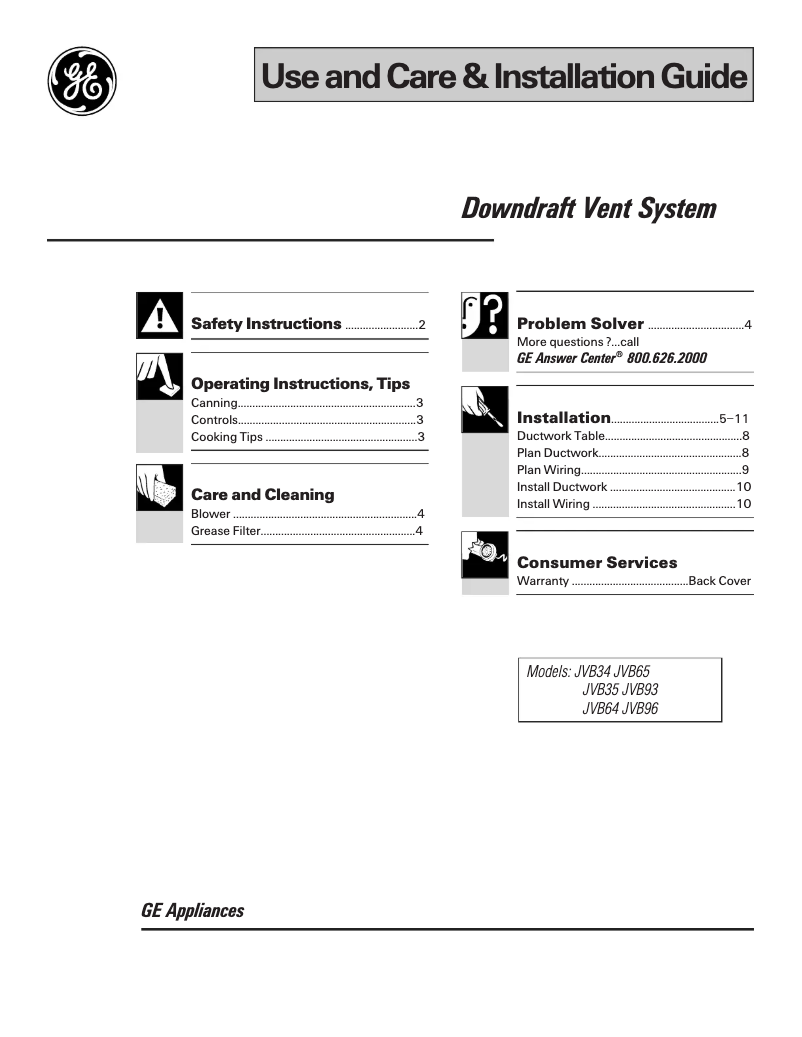 Imagen de la primera página del manual del dispositivo JVB34SBB