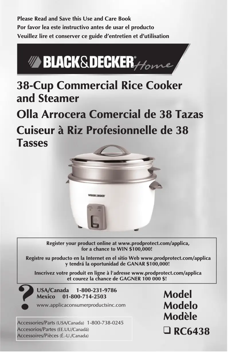 Imagen de la primera página del manual del dispositivo RC6438