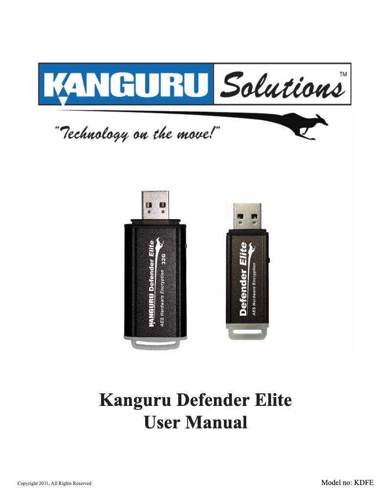 Página nº 1 - Manual de usuario Kanguru Defender Elite