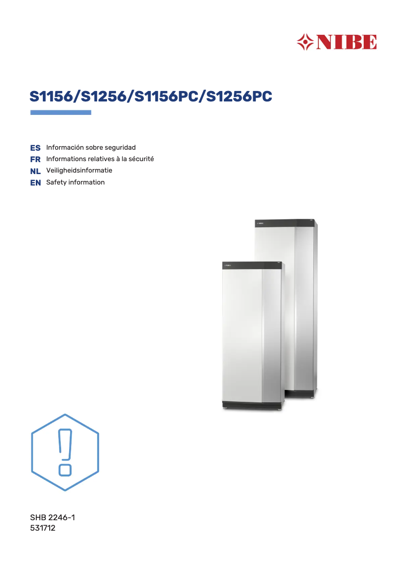 Página nº 1 - Instrucciones de seguridad Nibe S1256-8