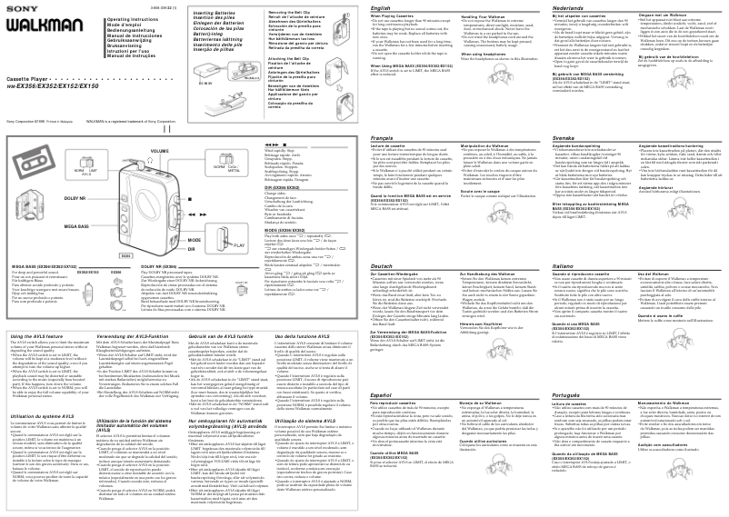 Imagen de la primera página del manual del dispositivo Walkman WM-EX150