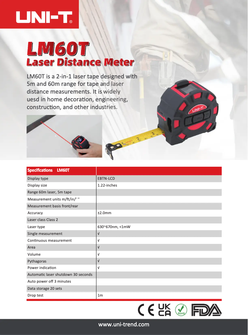 Imagen de la primera página del manual del dispositivo LM60T