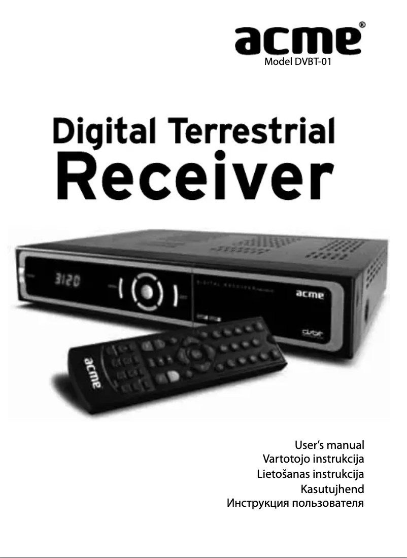 Imagen de la primera página del manual del dispositivo DVBT-01