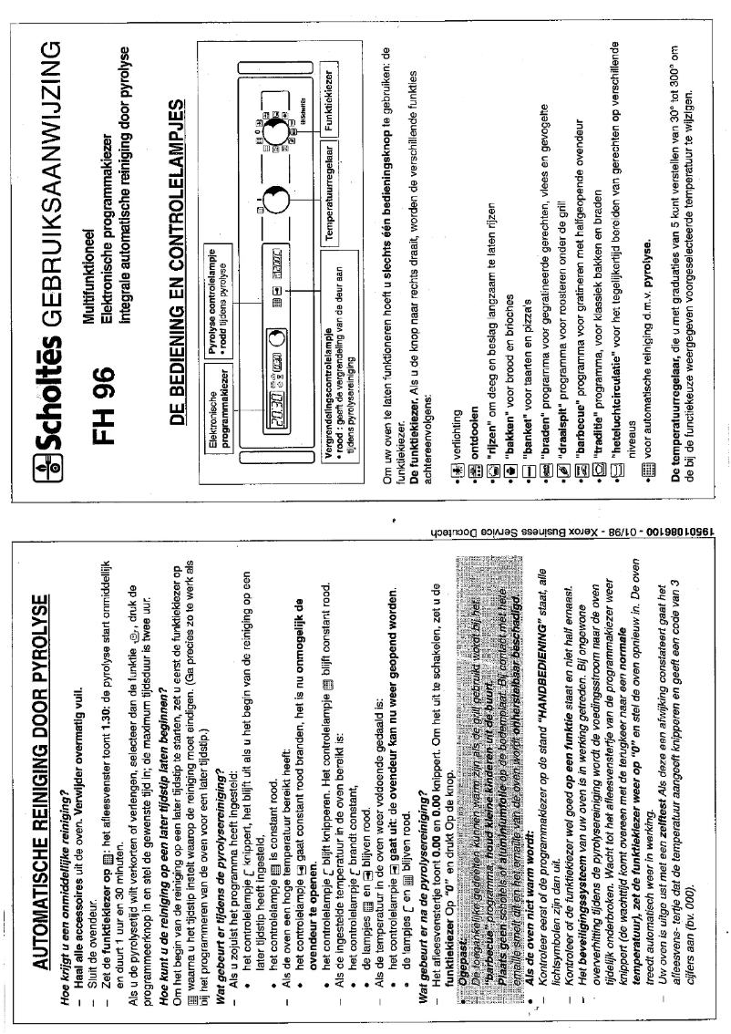 Imagen de la primera página del manual del dispositivo FH 96