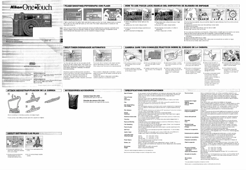 Imagen de la primera página del manual del dispositivo One Touch Pop Up