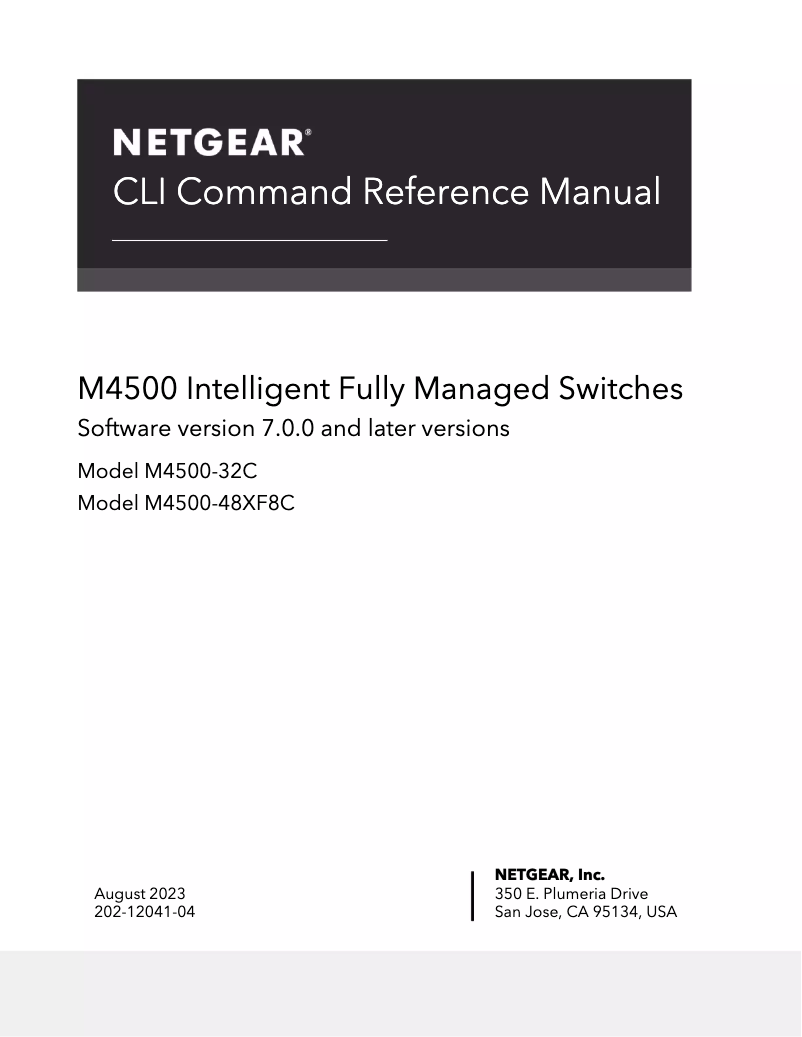Imagen de la primera página del manual del dispositivo ProSafe M4500