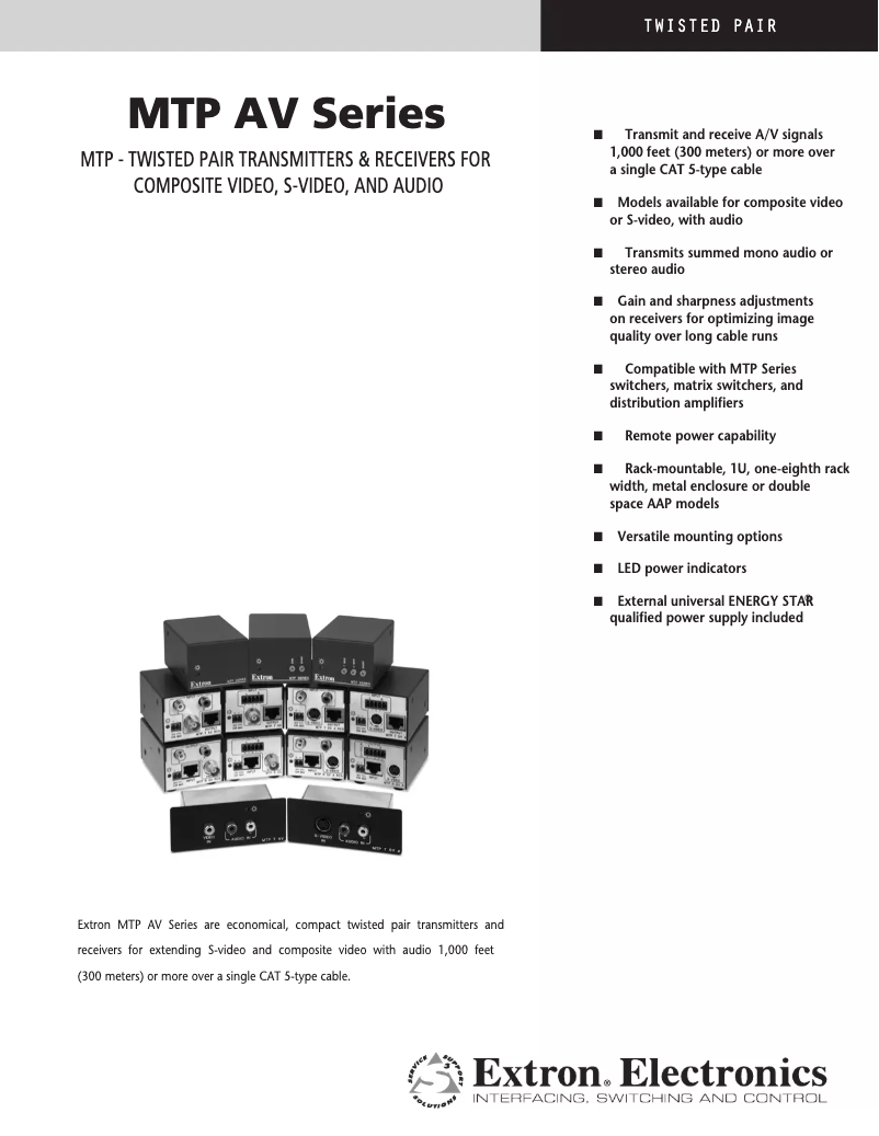 Imagen de la primera página del manual del dispositivo MTP R AV