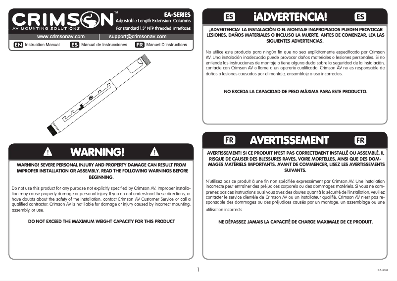 Imagen de la primera página del manual del dispositivo EA68