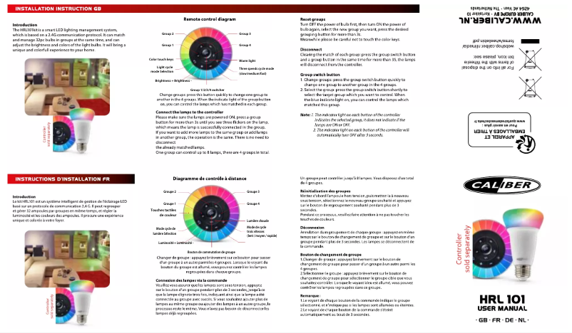 Imagen de la primera página del manual del dispositivo HRL101