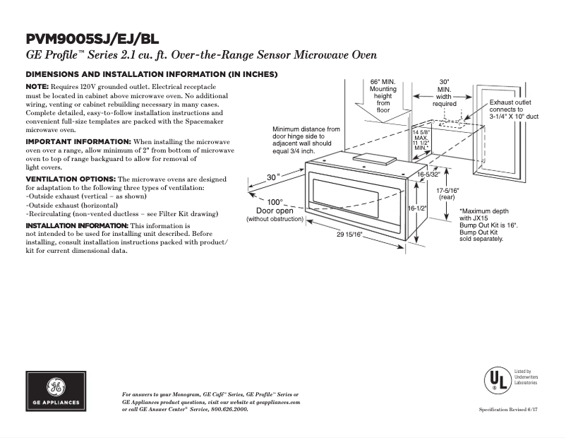 Página 1 del manual Ficha técnica GE Profile PVM9005BLTS