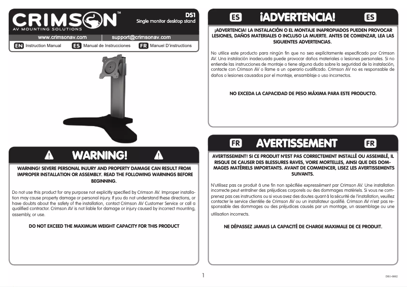 Imagen de la primera página del manual del dispositivo DS1