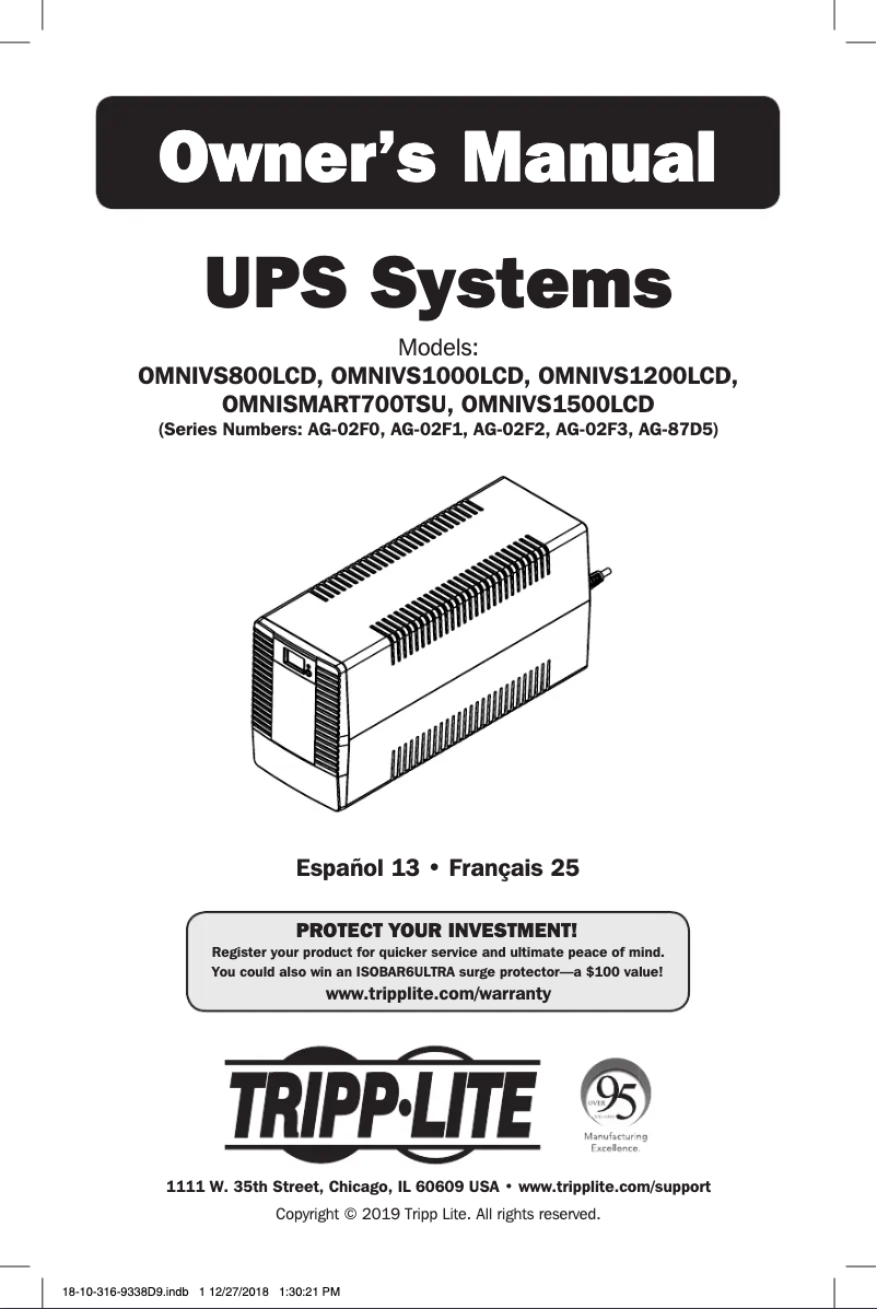 Imagen de la primera página del manual del dispositivo OmniVS OMNIVS1500LCD