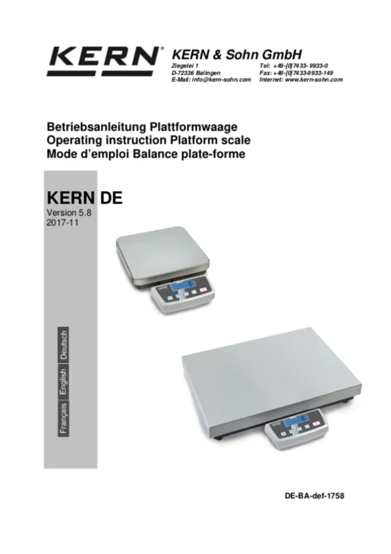 Página 1 del manual Manual de usuario Kern DE 35K5DL