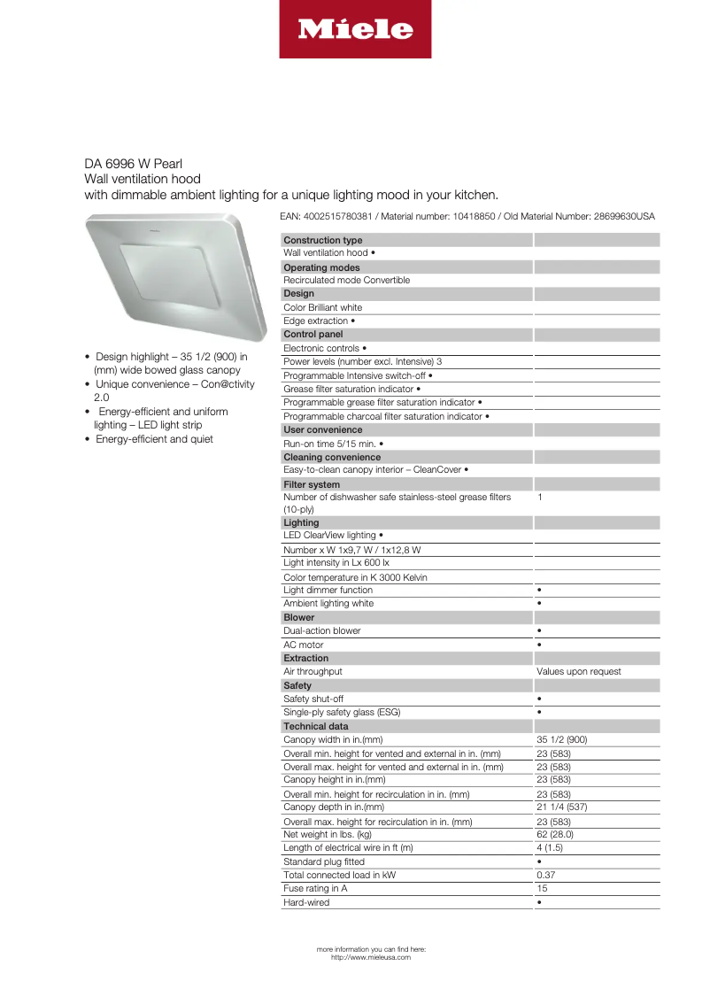 Imagen de la primera página del manual del dispositivo DA 6998 W Pearl