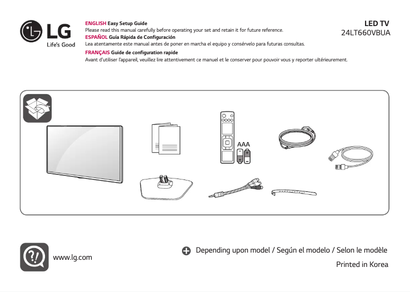 Imagen de la primera página del manual del dispositivo 24LT660VBUA
