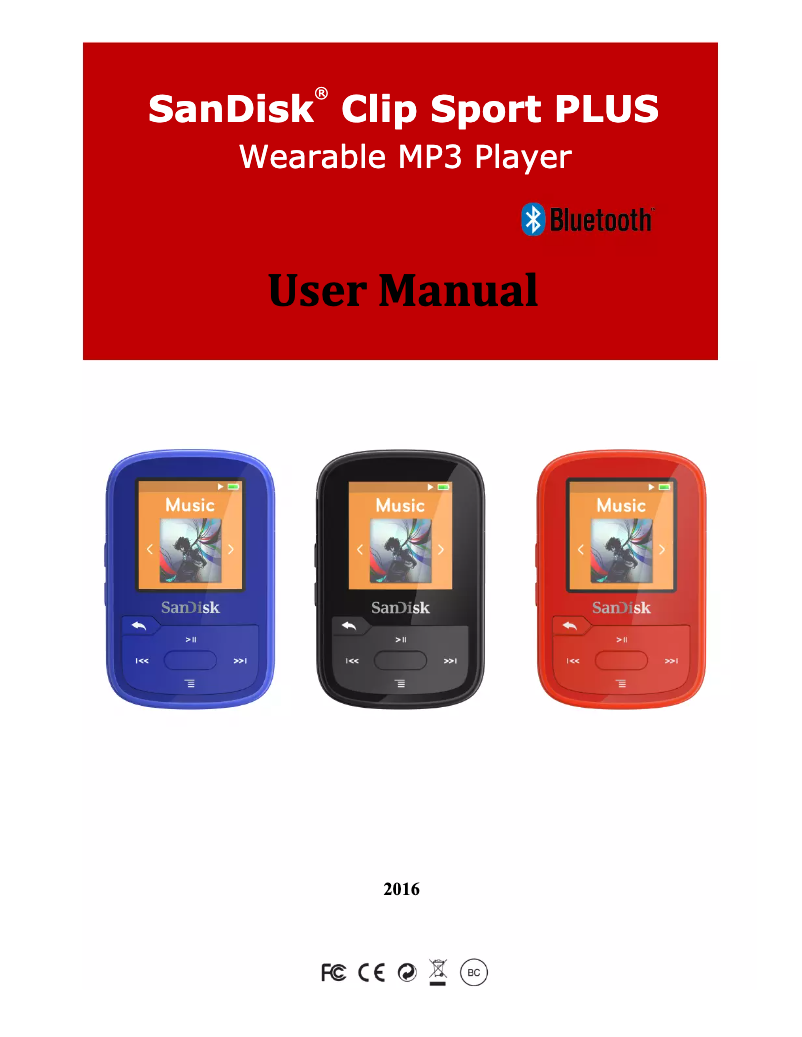 Página 1 del manual Manual de usuario Sandisk Clip Sport Plus