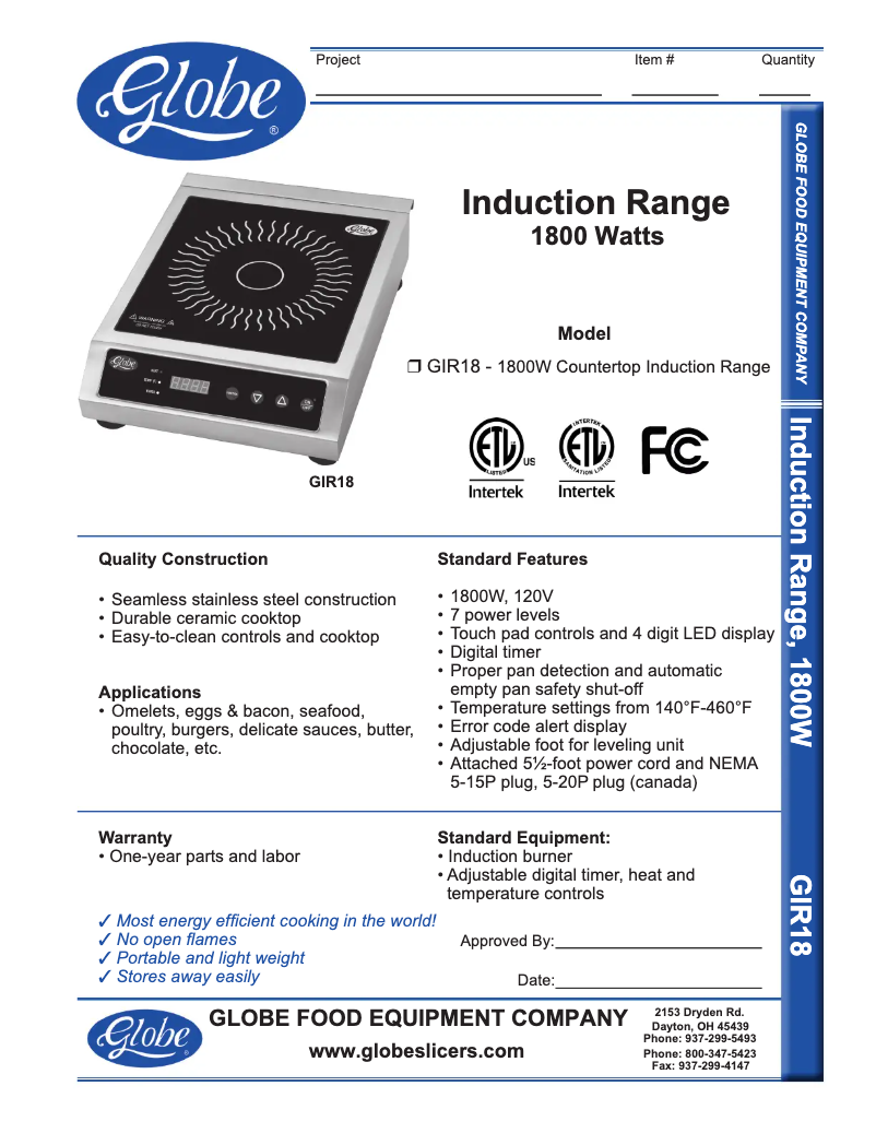 Página 1 del manual Manual de uso y mantenimiento Globe GIR18