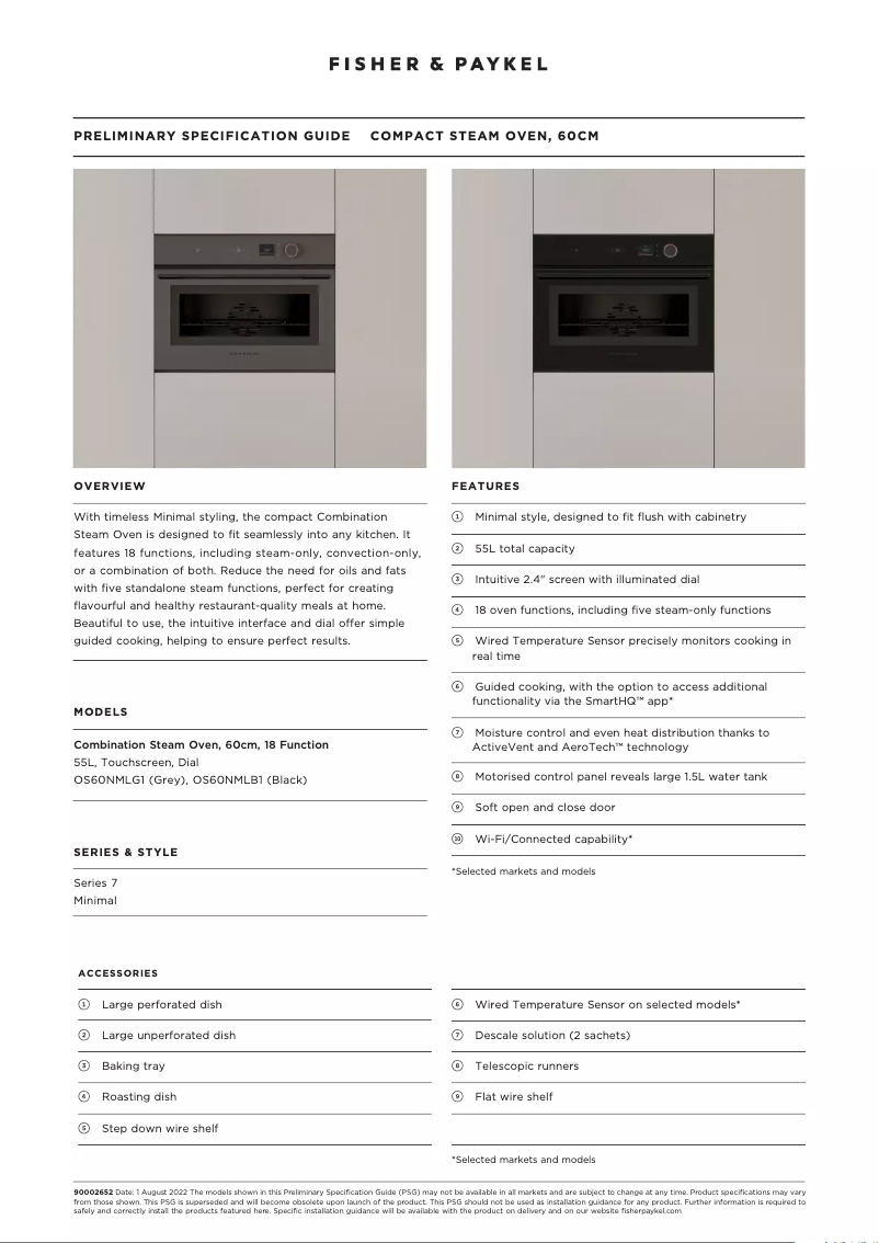 Imagen de la primera página del manual del dispositivo OS60NMLG1
