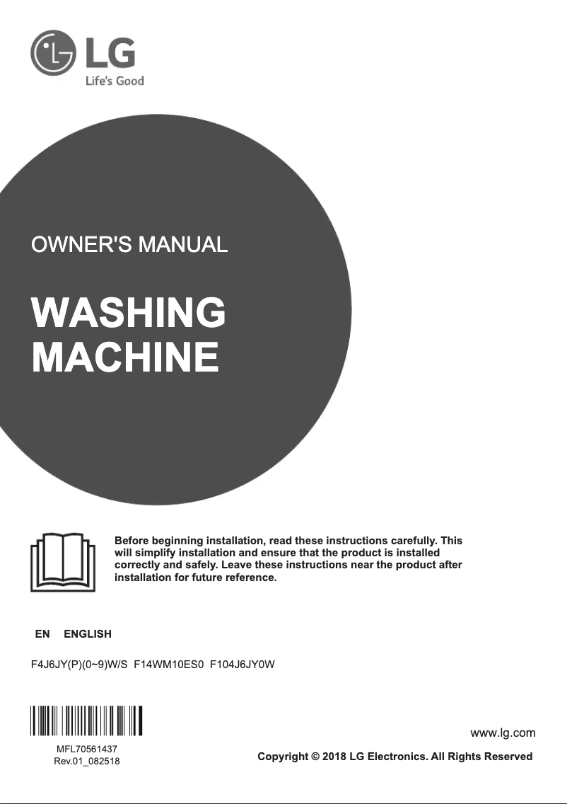 Imagen de la primera página del manual del dispositivo F4J610SS