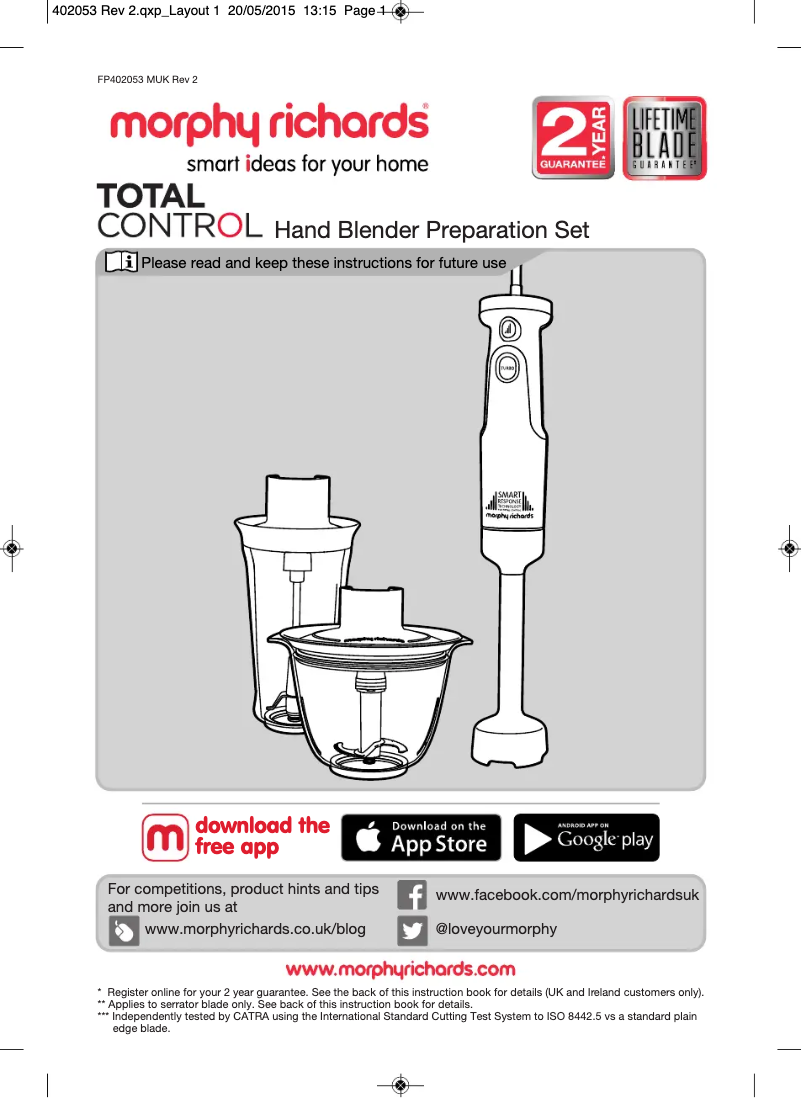 Imagen de la primera página del manual del dispositivo Total Control Multi Set 402053EE