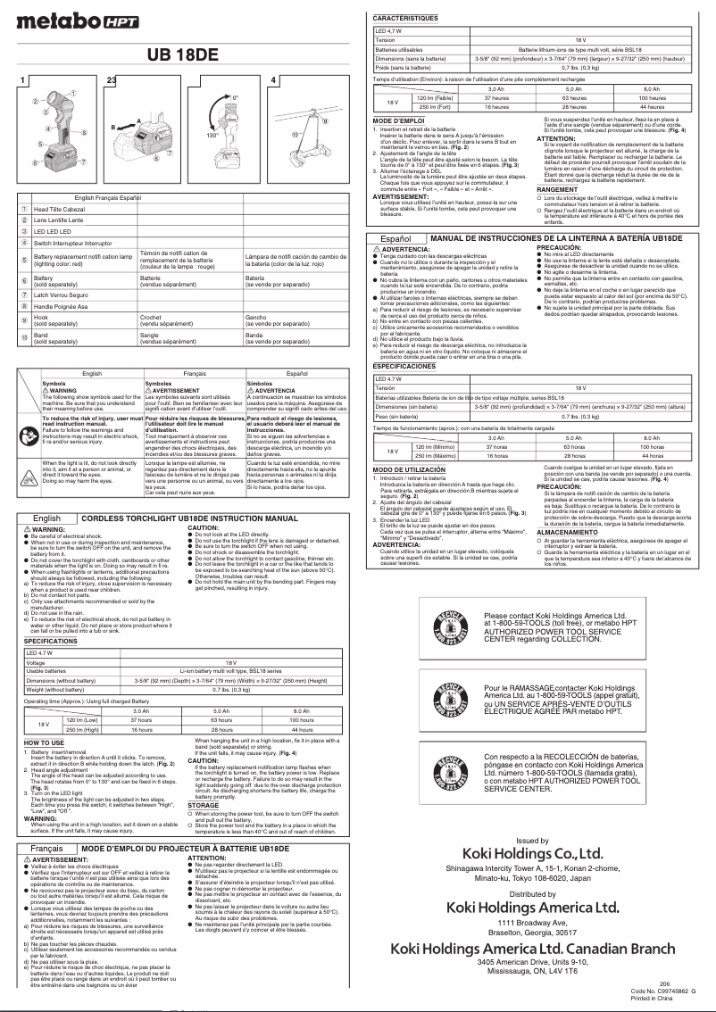 Imagen de la primera página del manual del dispositivo UB18DEQ4