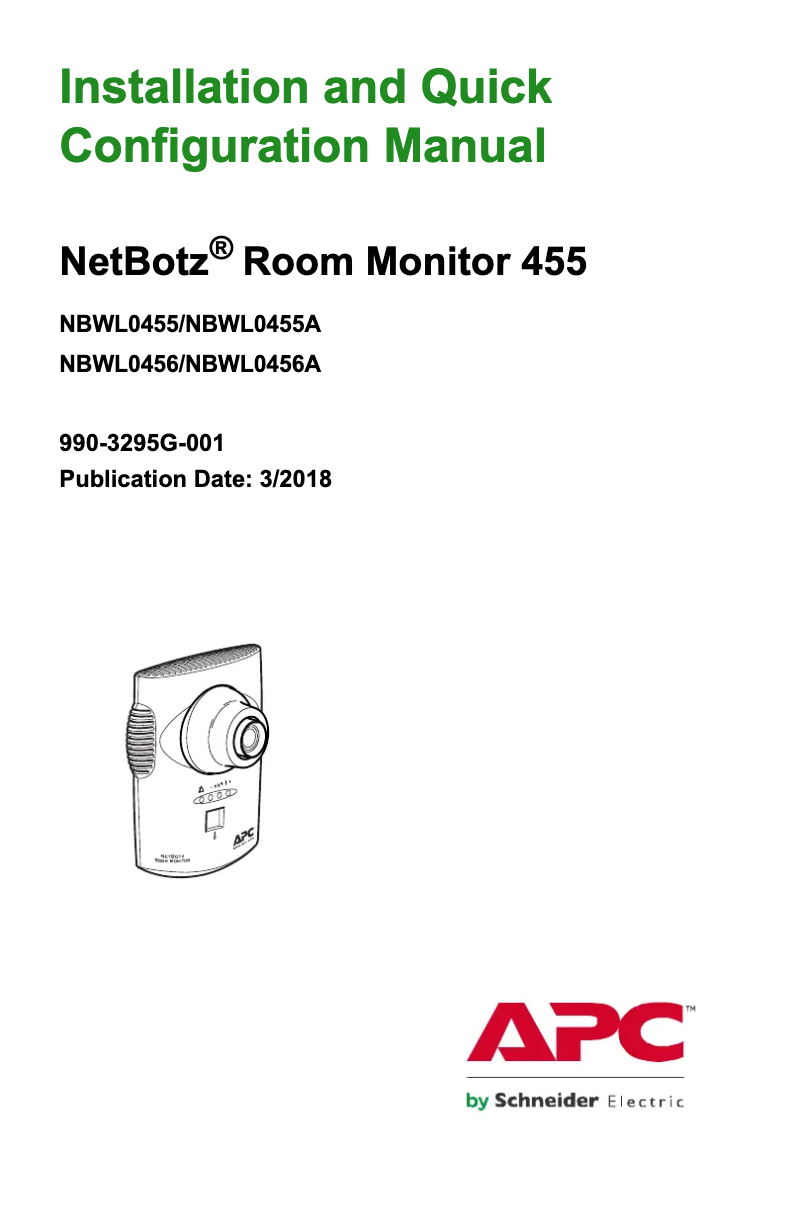 Página 1 del manual Manual de usuario APC NetBotz Room Monitor 455