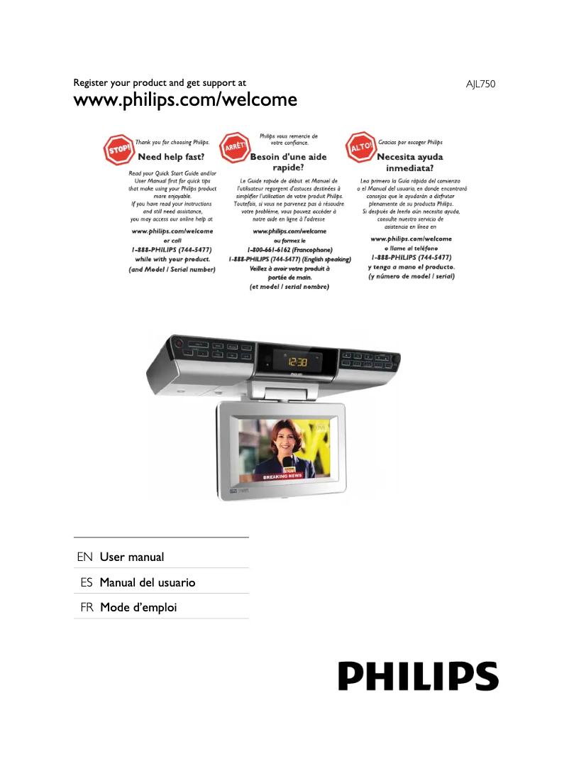 Imagen de la primera página del manual del dispositivo AJL750