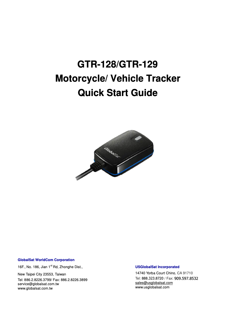 Imagen de la primera página del manual del dispositivo GTR-129