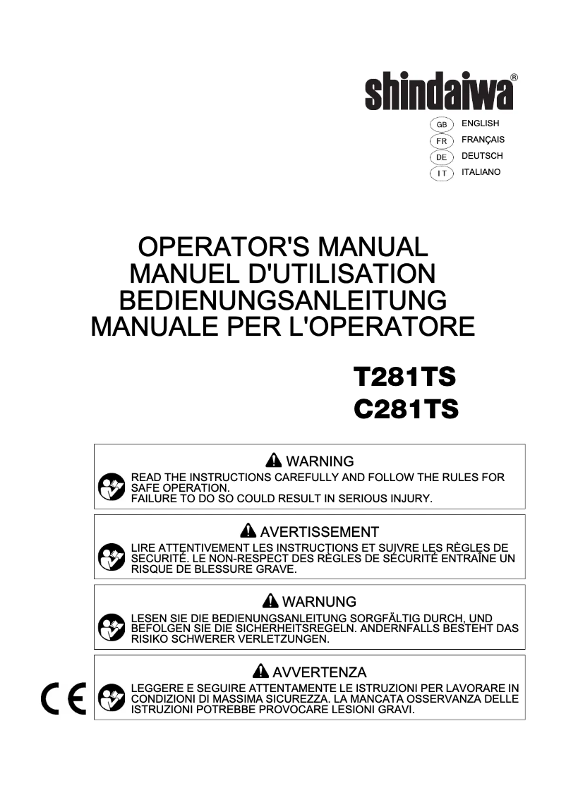 Imagen de la primera página del manual del dispositivo T281TS