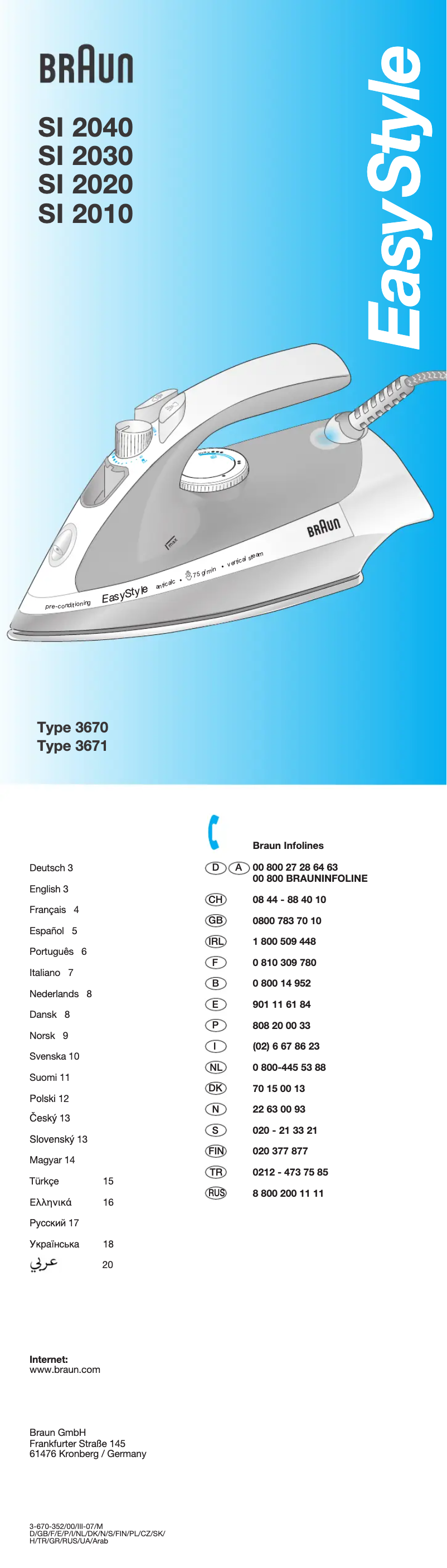 Página nº 1 - Manual de usuario Braun EasyStyle SI 2030